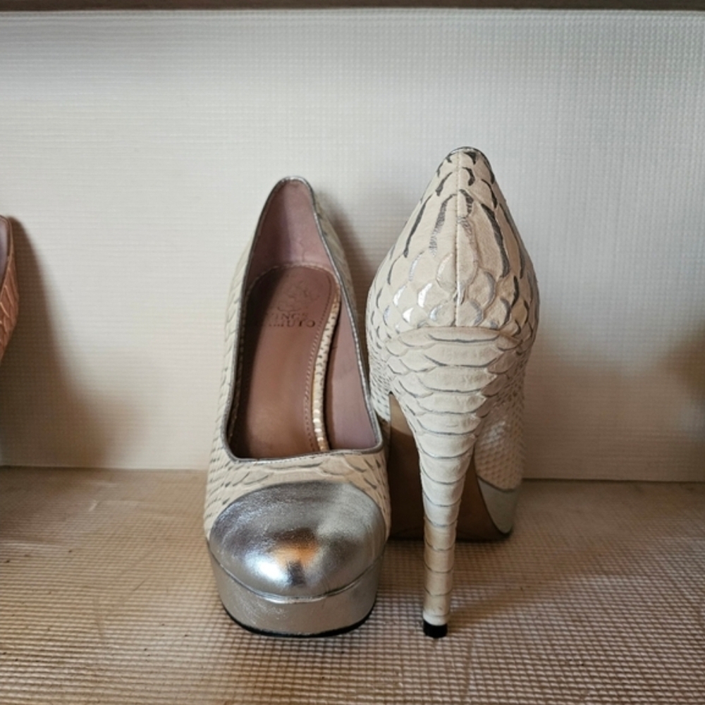 COPY - Vince Camuto size 6.5 Rose Gold and White/Silver size 7 leather Heels